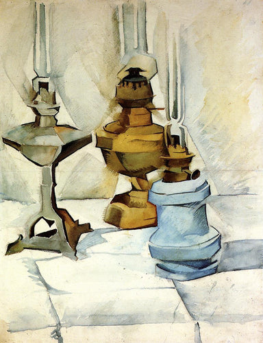 Três lâmpadas (Juan Gris) - Reprodução com Qualidade Museu