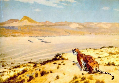 Tiger On The Watch (Jean-Leon Gerome) - Reprodução com Qualidade Museu