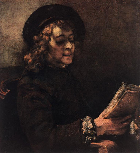 Titus Reading (Rembrandt) - Reprodução com Qualidade Museu