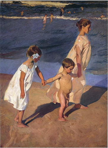 To The Water, Valência - Going For A Bath, Valência (Joaquin Sorolla) - Reprodução com Qualidade Museu