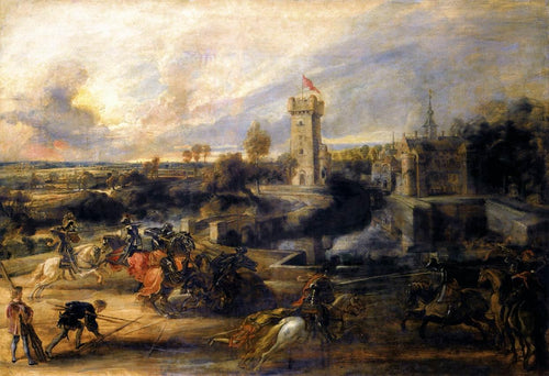 Torneio em Frente ao Castelo Steen (Peter Paul Rubens) - Reprodução com Qualidade Museu
