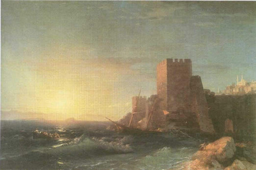 Torres na rocha perto do Bósforo (Ivan Aivazovsky) - Reprodução com Qualidade Museu