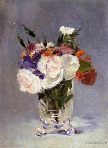 Flores em um vasto cristal (Edouard Manet) - Reprodução com Qualidade Museu