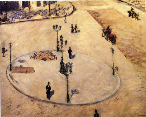A Traffic Island, Boulevard Haussmann (Gustave Caillebotte) - Reprodução com Qualidade Museu