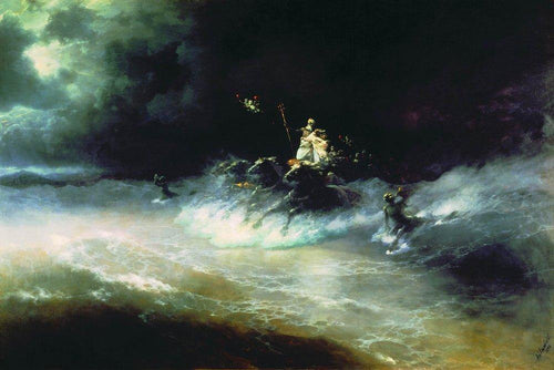Viagem de Poseidon por mar (Ivan Aivazovsky) - Reprodução com Qualidade Museu