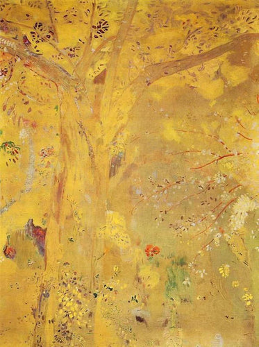 Árvore contra um fundo amarelo (Odilon Redon) - Reprodução com Qualidade Museu