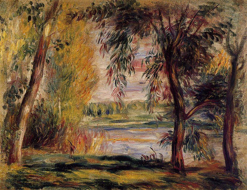 Árvores perto da água (Pierre-Auguste Renoir) - Reprodução com Qualidade Museu