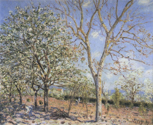Árvores em flor (Alfred Sisley) - Reprodução com Qualidade Museu