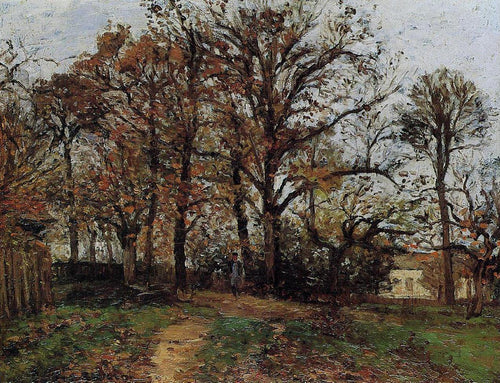 Árvores em uma colina, outono, paisagem em Louveciennes (Camille Pissarro) - Reprodução com Qualidade Museu