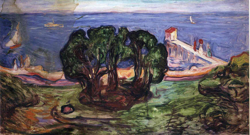 Árvores na costa (Edvard Munch) - Reprodução com Qualidade Museu