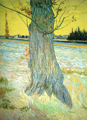 Tronco de uma velha árvore de teixo (Vincent Van Gogh) - Reprodução com Qualidade Museu