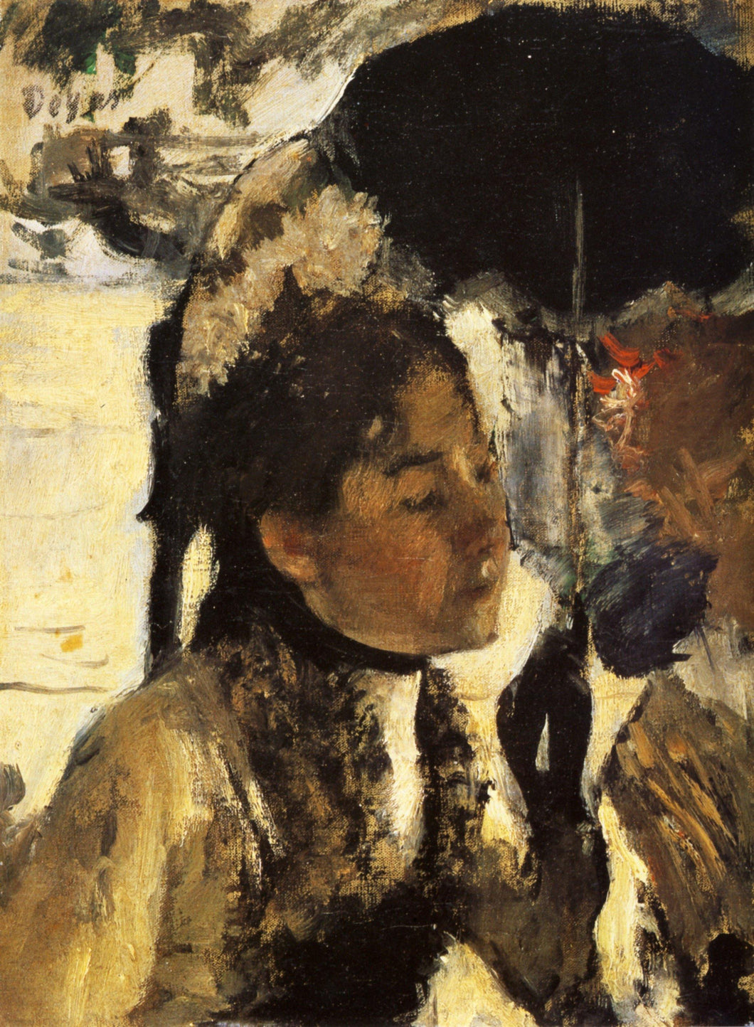 Tuileries, a mulher com um guarda-sol (Edgar Degas) - Reprodução com Qualidade Museu
