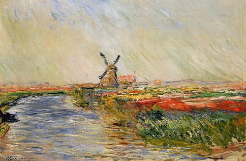 Campo de tulipas na Holanda (Claude Monet) - Reprodução com Qualidade Museu