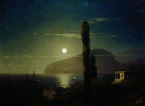 Noite lunar na Crimeia (Ivan Aivazovsky) - Reprodução com Qualidade Museu