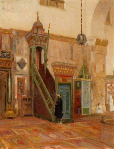 Interior de uma mesquita ou o Mimbar da Grande Mesquita de Damasco
