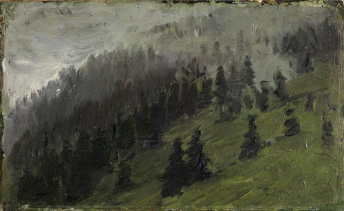 Névoa entre os pinheiros (Franz Marc) - Reprodução com Qualidade Museu