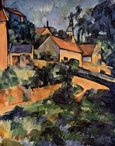 Estrada para virar em Montgeroult (Paul Cézanne) - Reprodução com Qualidade Museu