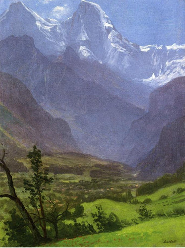 Twin Peaks Rockies (Albert Bierstadt) - Reprodução com Qualidade Museu