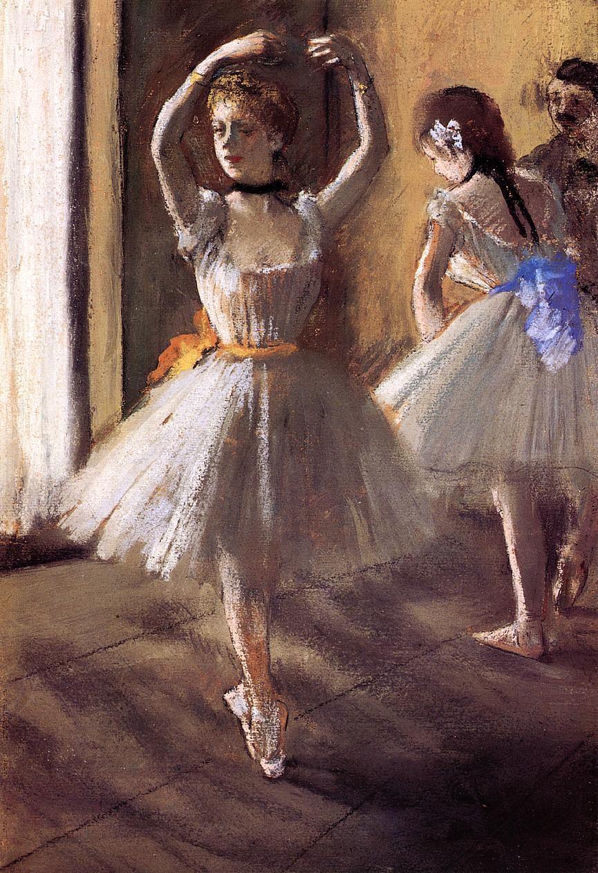 Dois dançarinos no estúdio - Escola de Dança (Edgar Degas) - Reprodução com Qualidade Museu