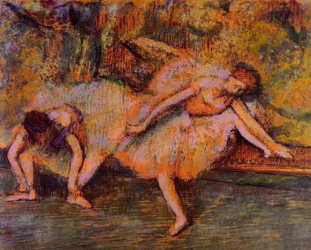 Dois dançarinos em um banco (Edgar Degas) - Reprodução com Qualidade Museu