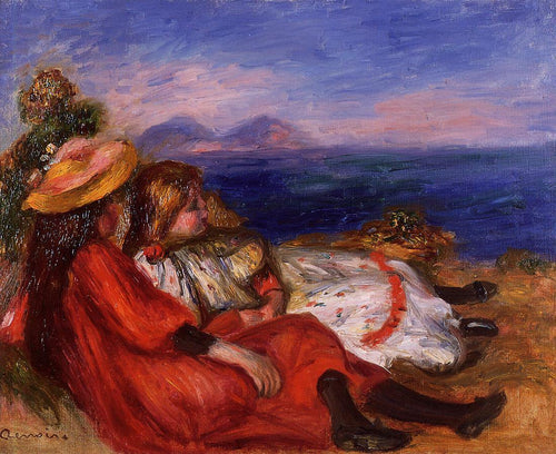 Duas meninas na praia (Pierre-Auguste Renoir) - Reprodução com Qualidade Museu