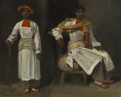 Duas imagens de um índio de Calcutá sentado e em pé (Eugene Delacroix) - Reprodução com Qualidade Museu