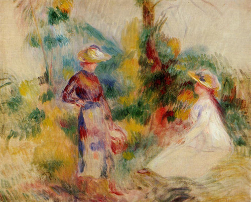 Duas mulheres em um jardim (Pierre-Auguste Renoir) - Reprodução com Qualidade Museu