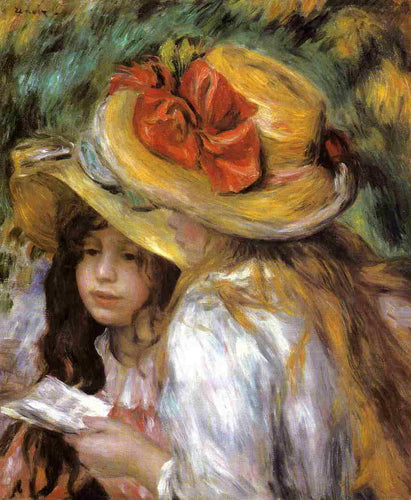 Duas meninas lendo (Pierre-Auguste Renoir) - Reprodução com Qualidade Museu