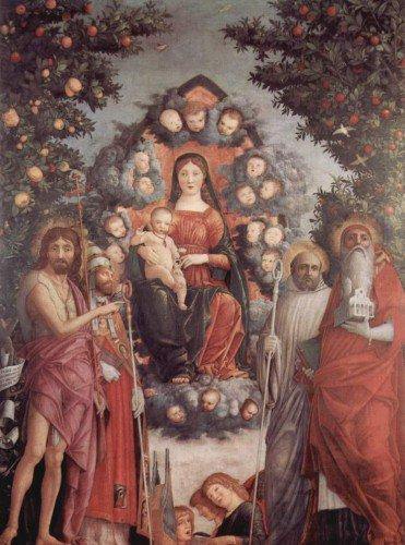 Madonna e criança com santos e anjos - Replicarte