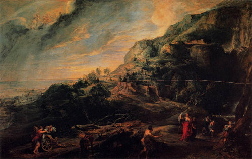 Ulisses e Nausicaa na Ilha dos Feácios (Peter Paul Rubens) - Reprodução com Qualidade Museu
