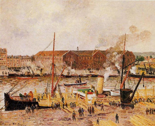 Descarregando Madeira em Rouen (Camille Pissarro) - Reprodução com Qualidade Museu