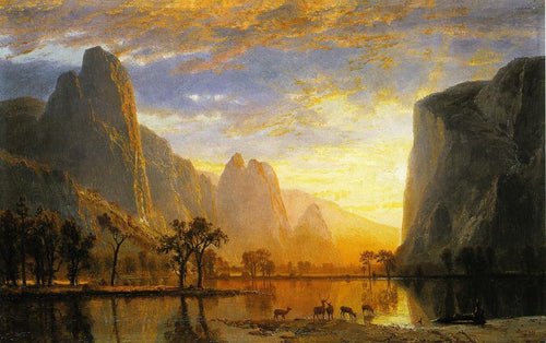 Valley Of The Yosemite (Albert Bierstadt) - Reprodução com Qualidade Museu