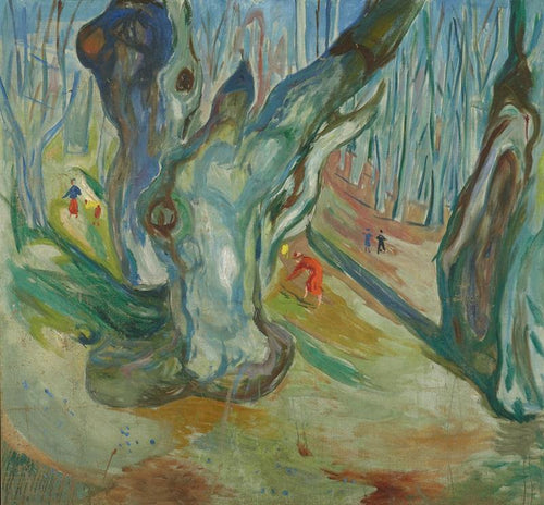 Elm Forest na primavera (Edvard Munch) - Reprodução com Qualidade Museu