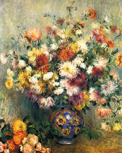 Vaso de crisântemos (Pierre-Auguste Renoir) - Reprodução com Qualidade Museu
