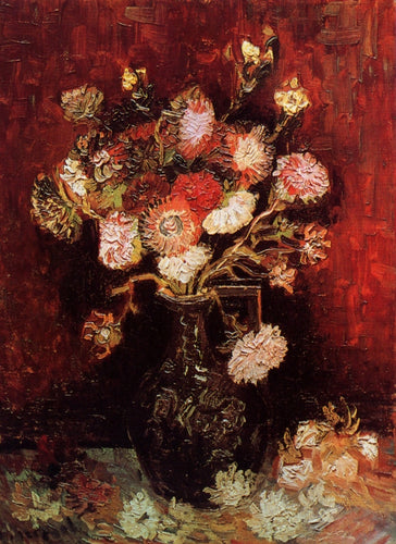 Vaso com Asters e Phlox (Vincent Van Gogh) - Reprodução com Qualidade Museu