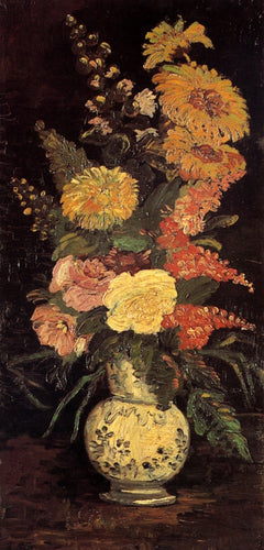 Vaso com ásteres, sálvia e outras flores (Vincent Van Gogh) - Reprodução com Qualidade Museu