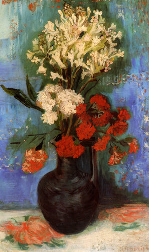 Vaso com cravos e outras flores (Vincent Van Gogh) - Reprodução com Qualidade Museu