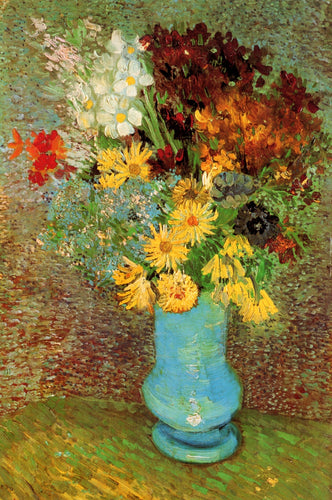 Vaso Com Margaridas E Anêmonas (Vincent Van Gogh) - Reprodução com Qualidade Museu