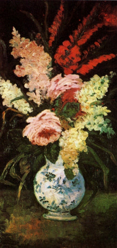 Vaso Com Gladioli E Lilás (Vincent Van Gogh) - Reprodução com Qualidade Museu
