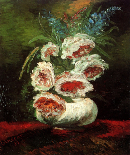Vaso com peônias (Vincent Van Gogh) - Reprodução com Qualidade Museu