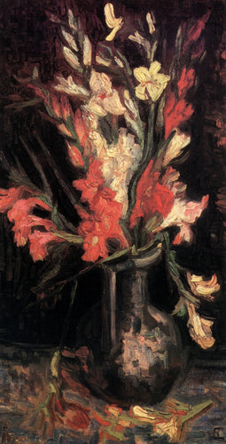 Vaso com Gladioli Vermelho (Vincent Van Gogh) - Reprodução com Qualidade Museu