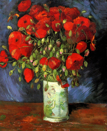 Vaso Com Papoilas Vermelhas (Vincent Van Gogh) - Reprodução com Qualidade Museu
