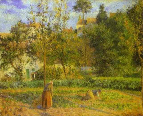 A horta com árvores em flor, primavera, Pontoise (Camille Pissarro) - Reprodução com Qualidade Museu