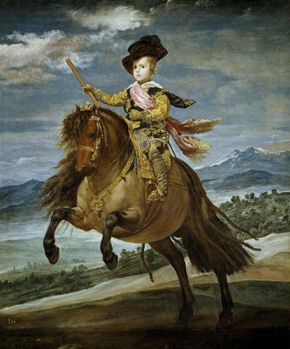Príncipe Balthasar Carlos a cavalo (Diego velázquez) - Reprodução com Qualidade Museu