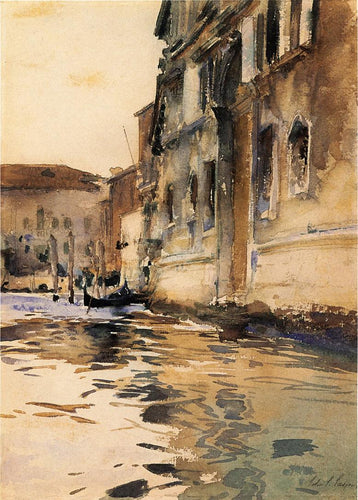 Canal Venetian, Palazzo Corner (John Singer Sargent) - Reprodução com Qualidade Museu