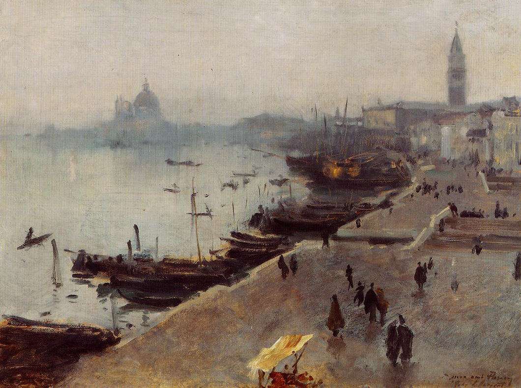 Veneza em clima cinzento (John Singer Sargent) - Reprodução com Qualidade Museu