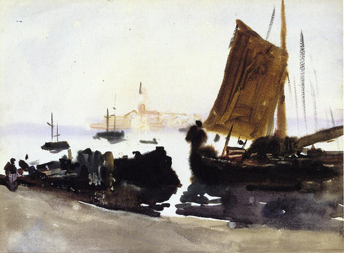 Veneza, Barco à Vela (John Singer Sargent) - Reprodução com Qualidade Museu