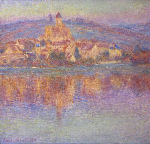 Vetheuil ao pôr do sol (Claude Monet) - Reprodução com Qualidade Museu