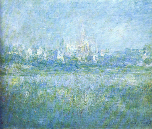 Vetheuil na névoa (Claude Monet) - Reprodução com Qualidade Museu