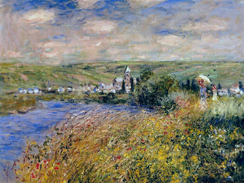 Vetheuil visto da Ile Saint Martin (Claude Monet) - Reprodução com Qualidade Museu